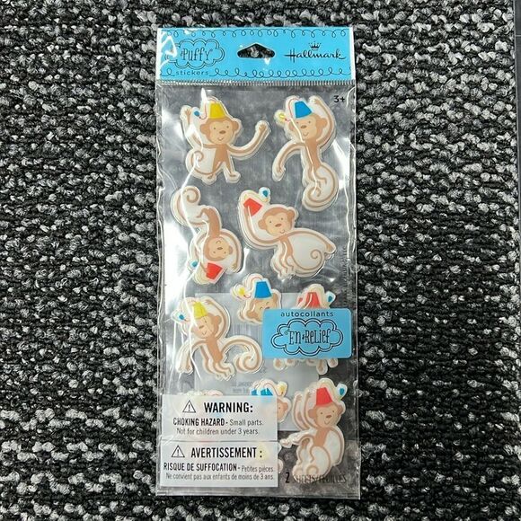 Monkey Puffy Scrapbook Stickers, New - Picture 1 of 1